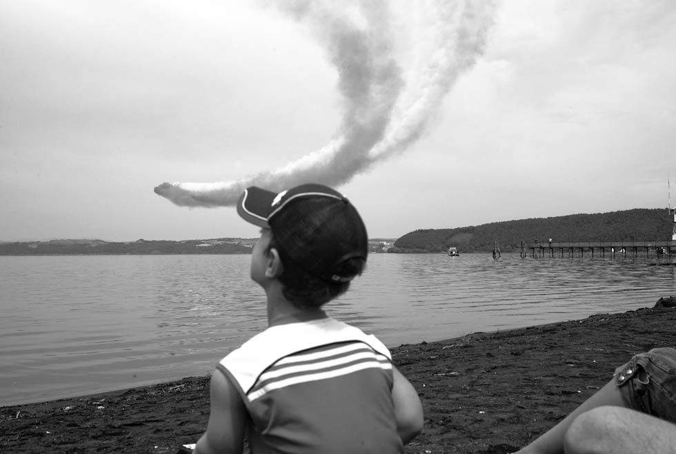 Boy Watching Airshow.