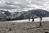 Tourists Near Rocky Mountain Pass